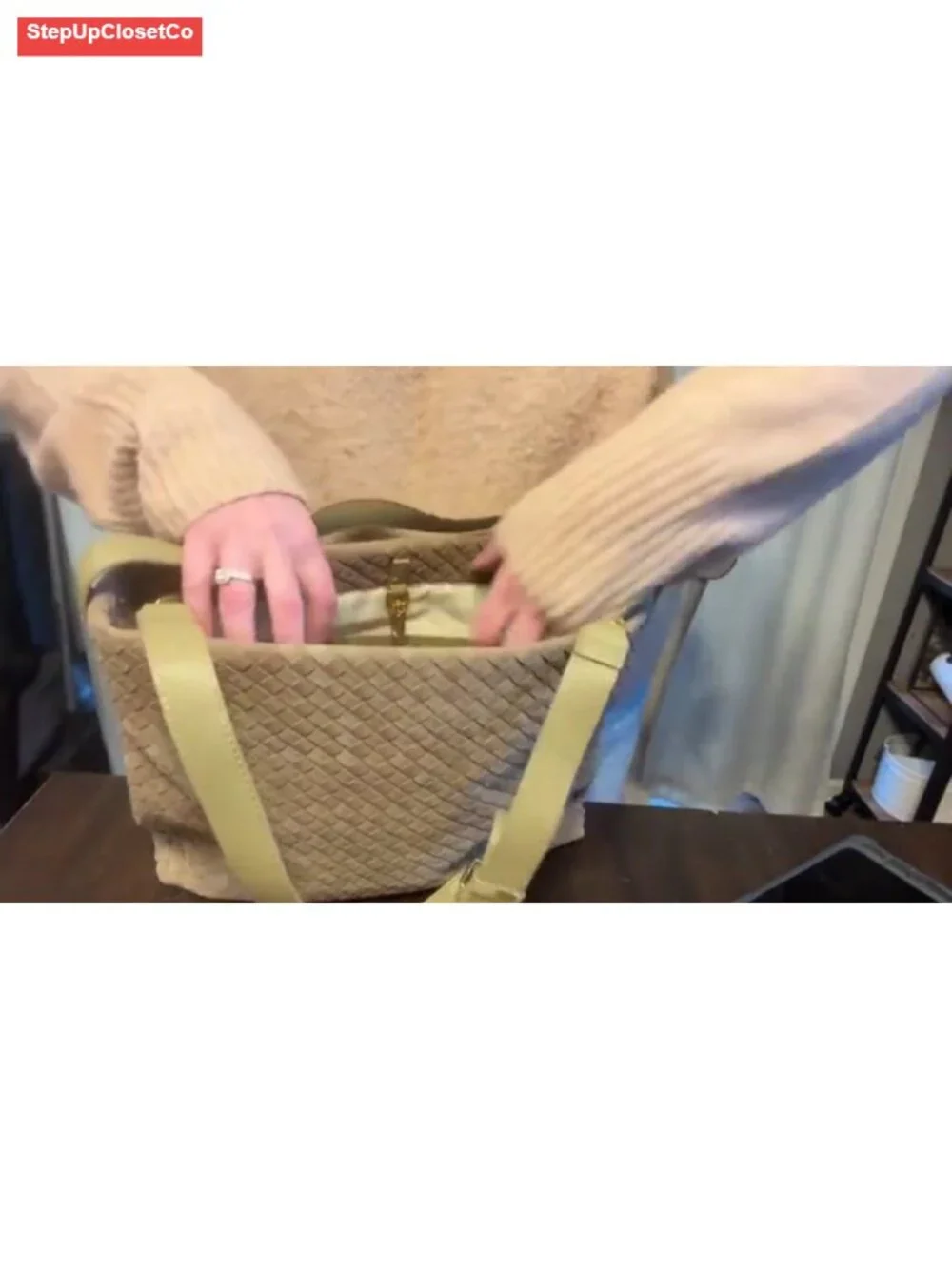 Faux Suede Woven Hobo Bag with Detachable Strap